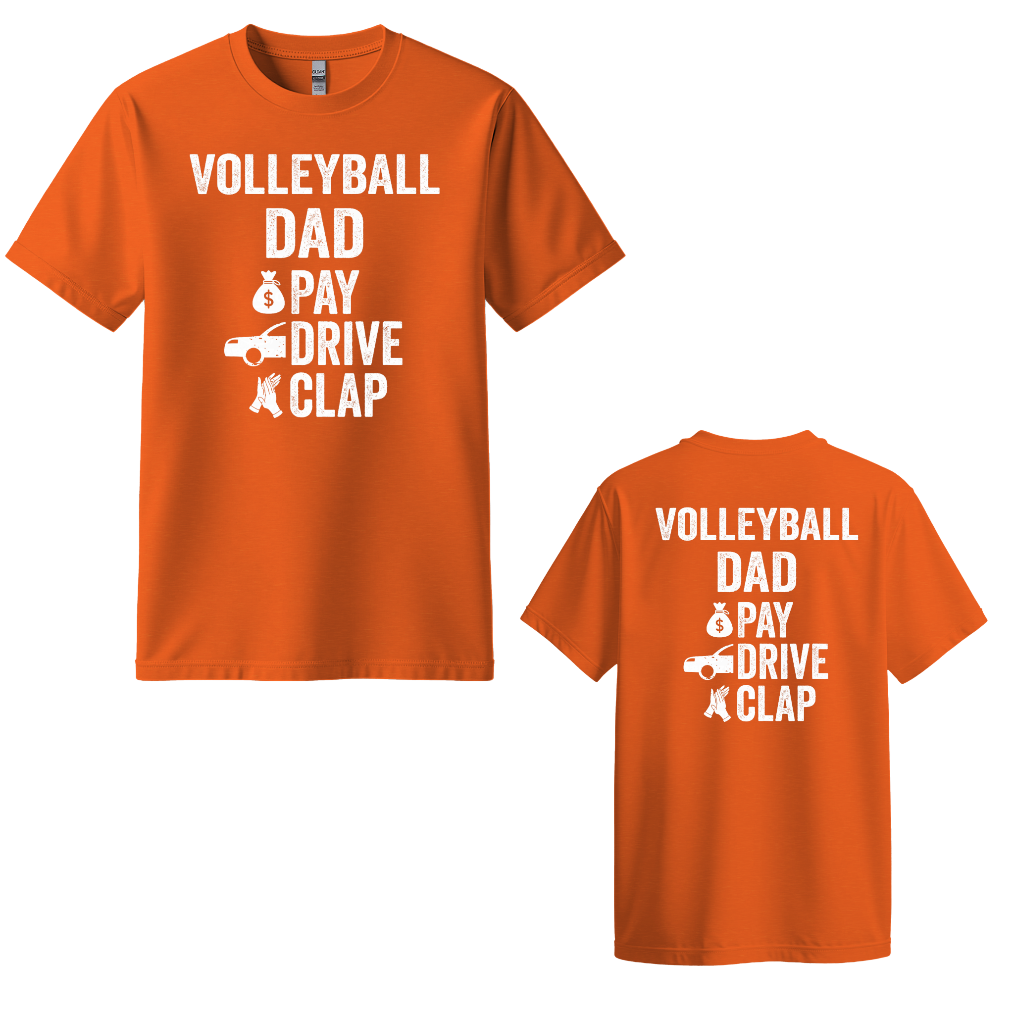 Volleyball Dad — Orange press-ready transfer