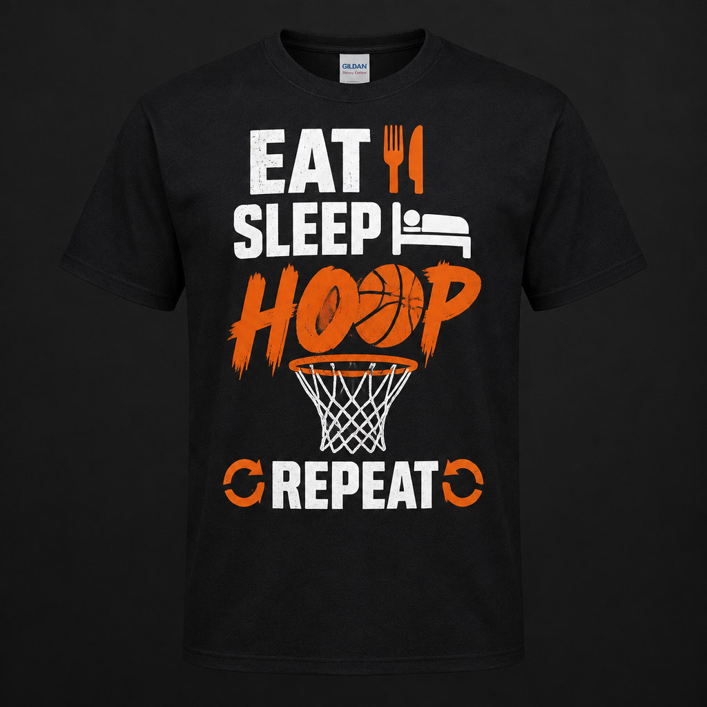 Eat Sleep Hoop Repeat press-ready transfer
