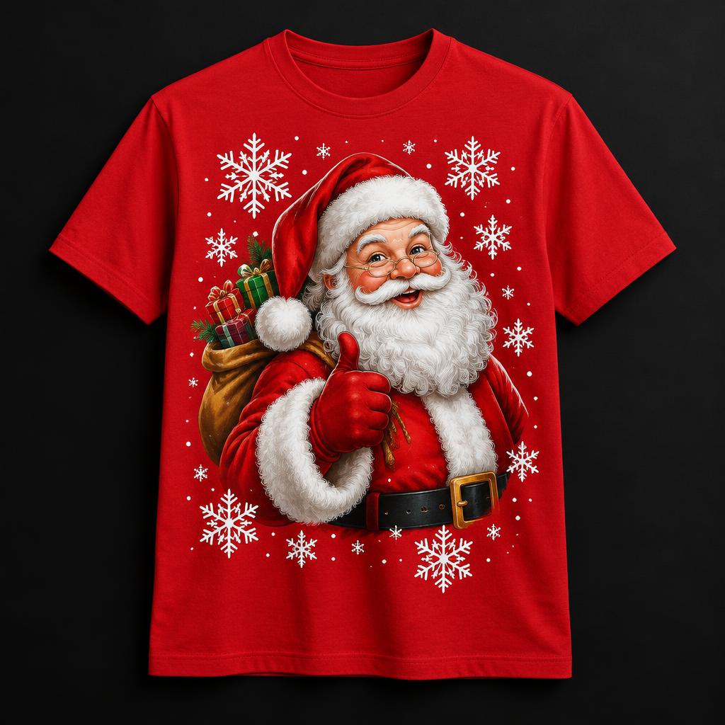 Santa Snowflake press-ready transfer